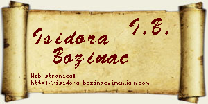 Isidora Božinac vizit kartica
